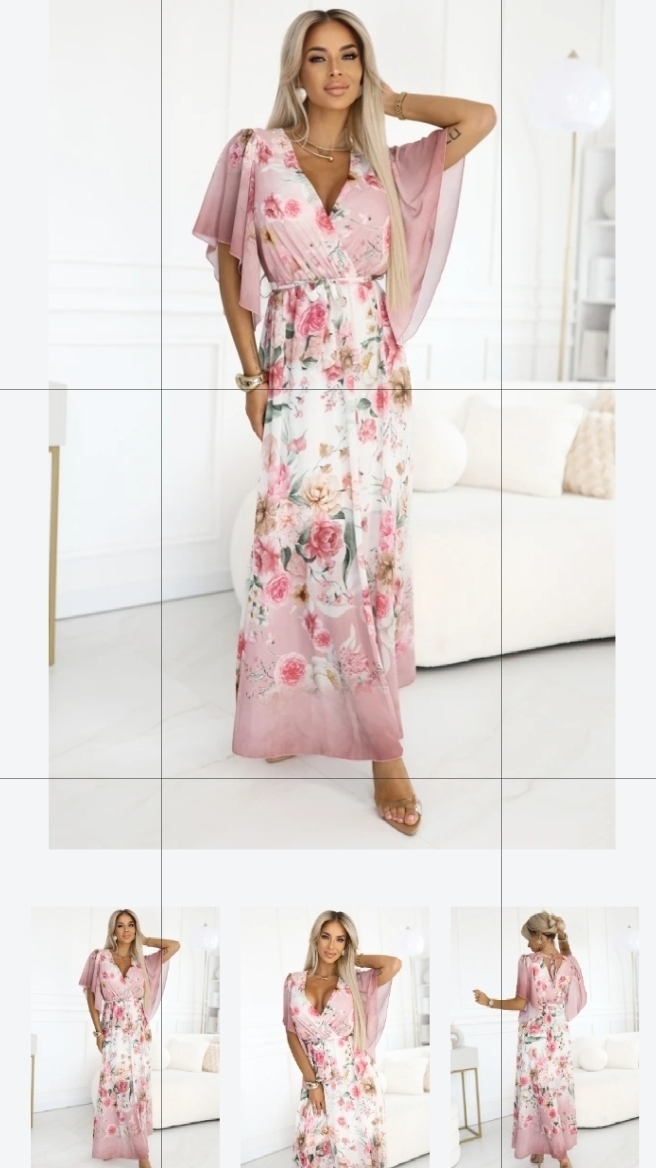 Nice evening dress med slå om bælte fra dansk butik 